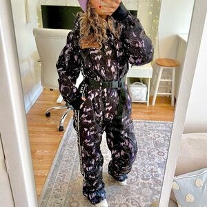 Snowboard One piece Space themed Jumpsuit in Retro Style also good for skiing